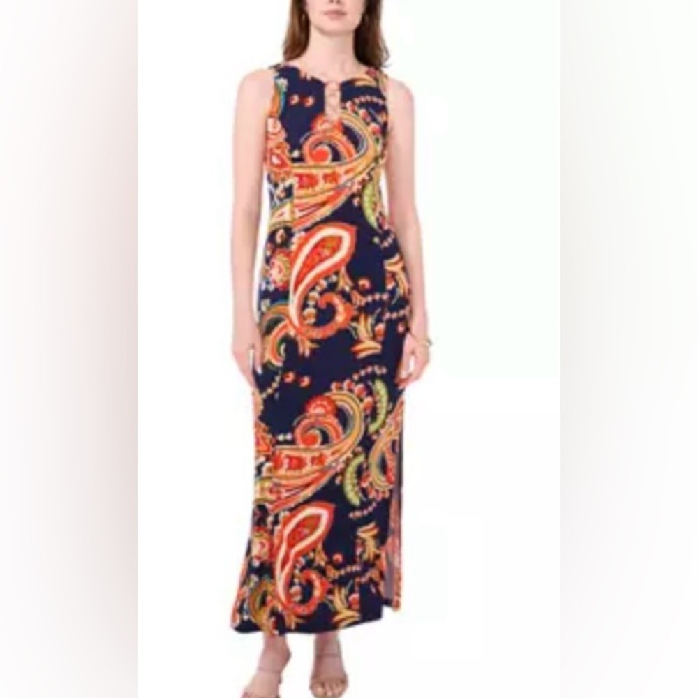 NWT MSK Colorful Paisley Maxi Dress